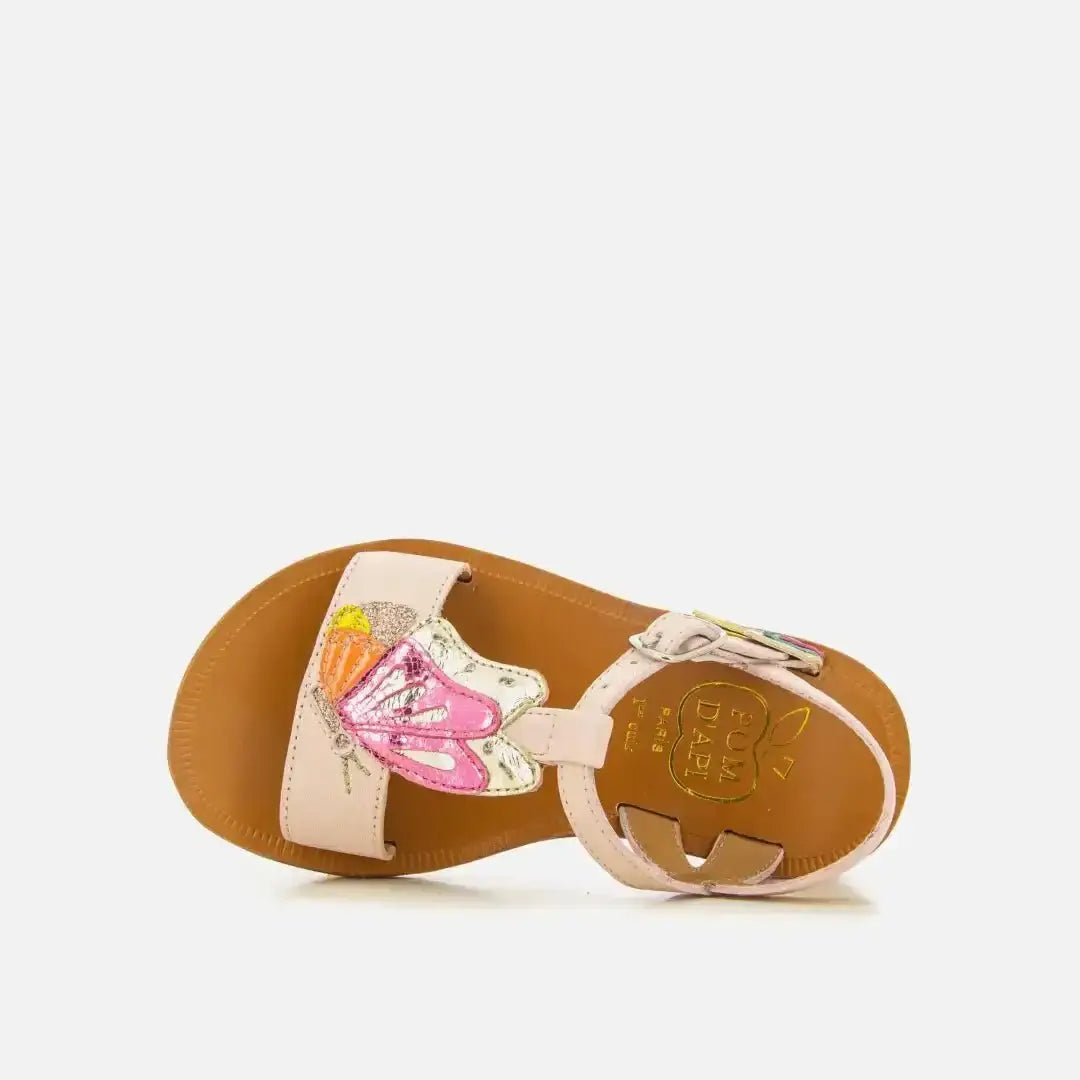 pom-d-api-plagette-papillon-sandale-fille-rose-multicolore image 4