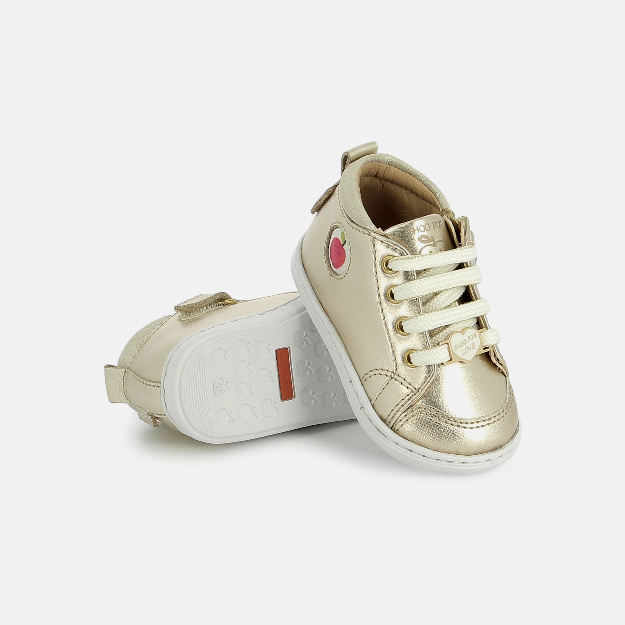 shoo-pom-bouba-babe-chaussure-premiers-pas-fille-laminato-platine image 2