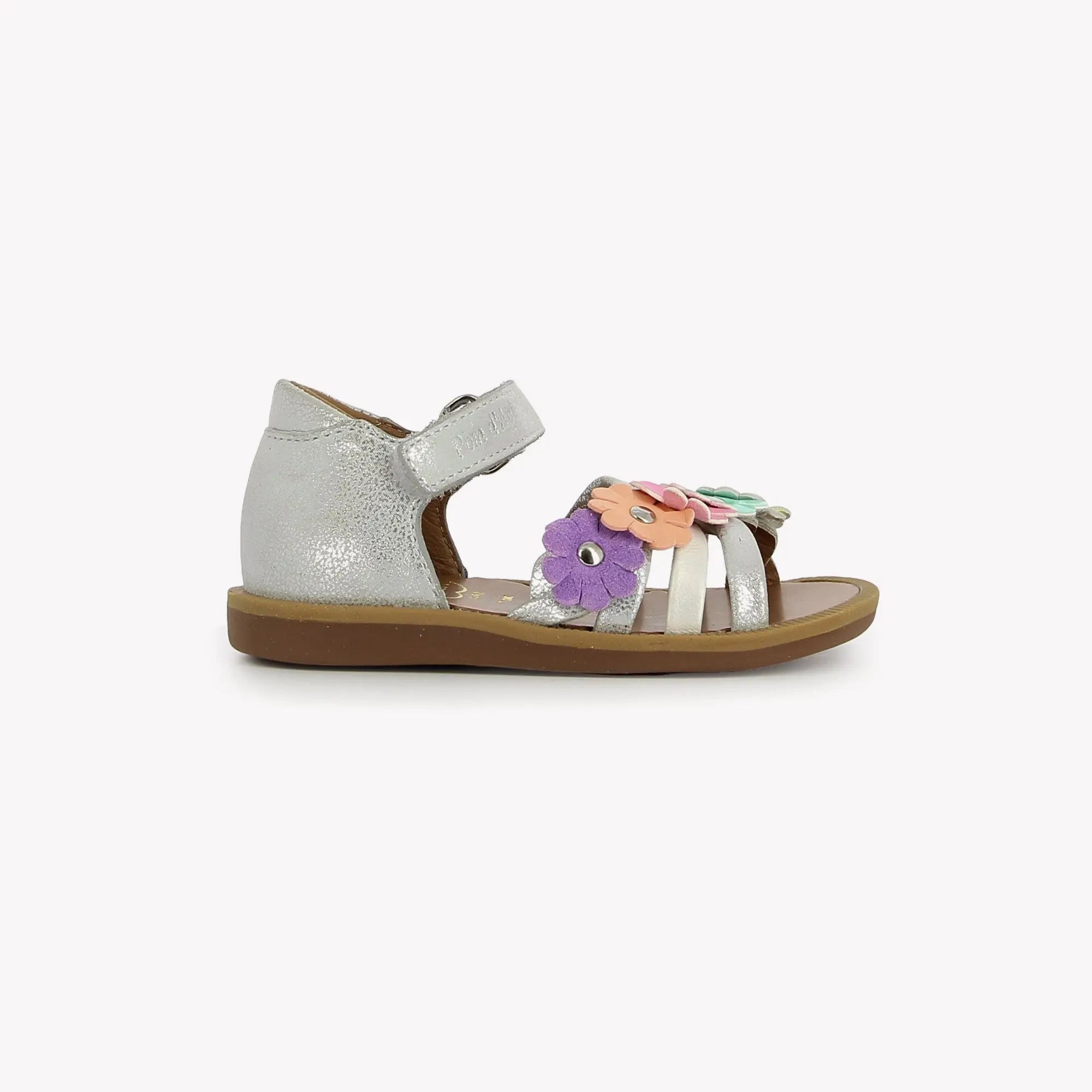 pom-d-api-poppy-multi-flo-sandale-premiers-pas-silver-multi image 4