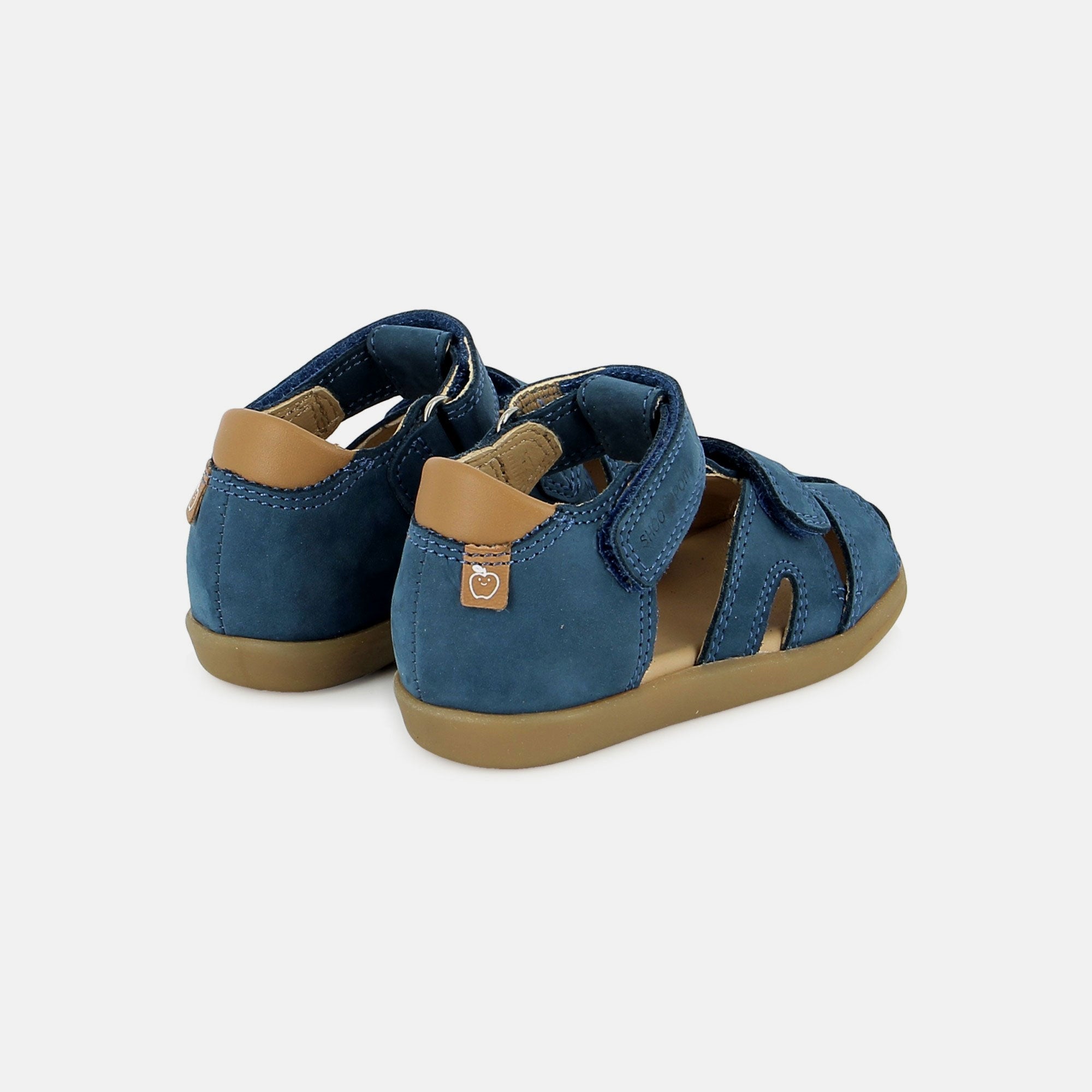 shoo-pom-pika-scratch-sandale-premiers-pas-gar-on-nubuck-steel-blue-camel image 3