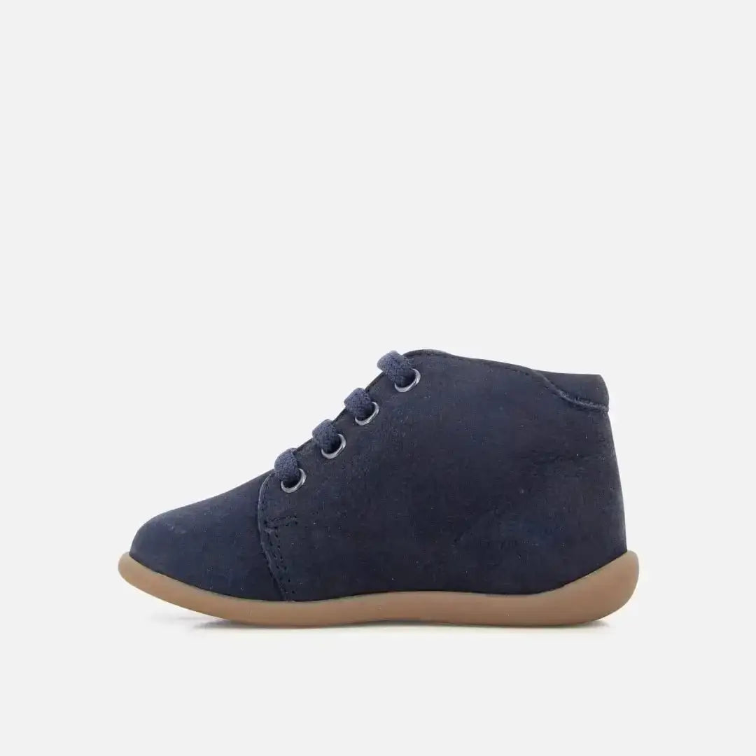 pom-d-api-stand-up-bottine-premiers-pas-marine-velours-lacets image 3