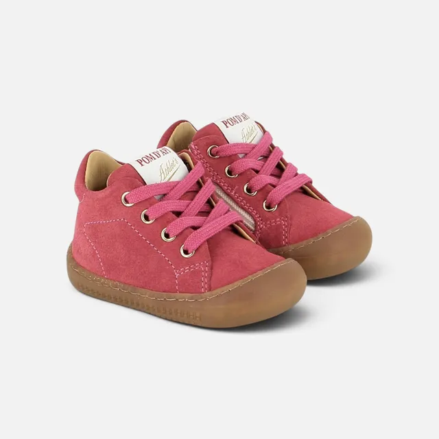 pom-d-api-yaka-walk-chaussures-premiers-pas-fille-velours-cherry-rose image 1