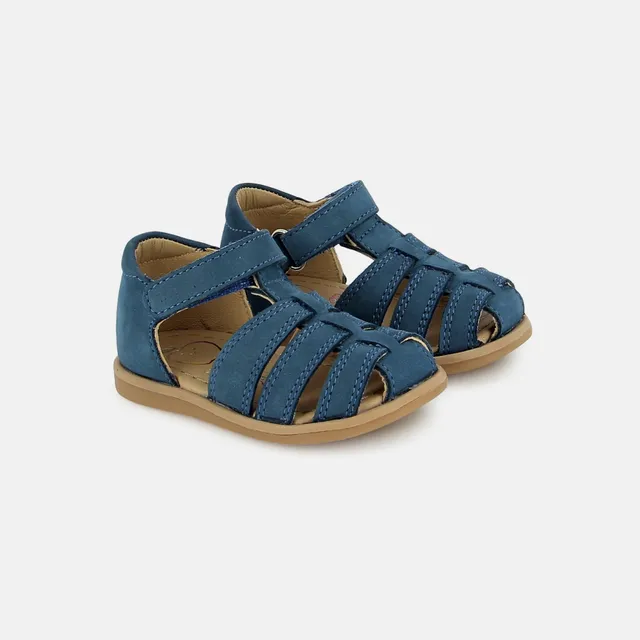 shoo-pom-tity-tonton-sandales-premiers-pas-gar-on-nubuck-steel-blue-bout-ferm image 1