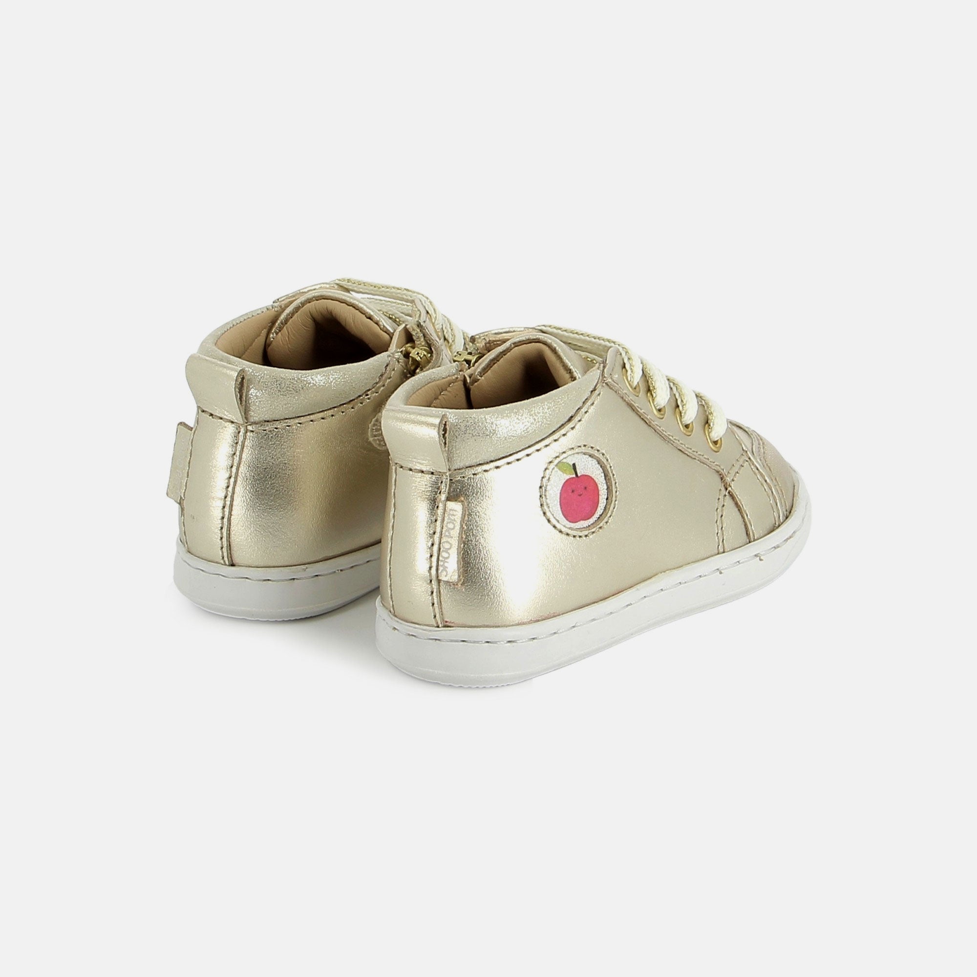 shoo-pom-bouba-babe-chaussure-premiers-pas-fille-laminato-platine image 3
