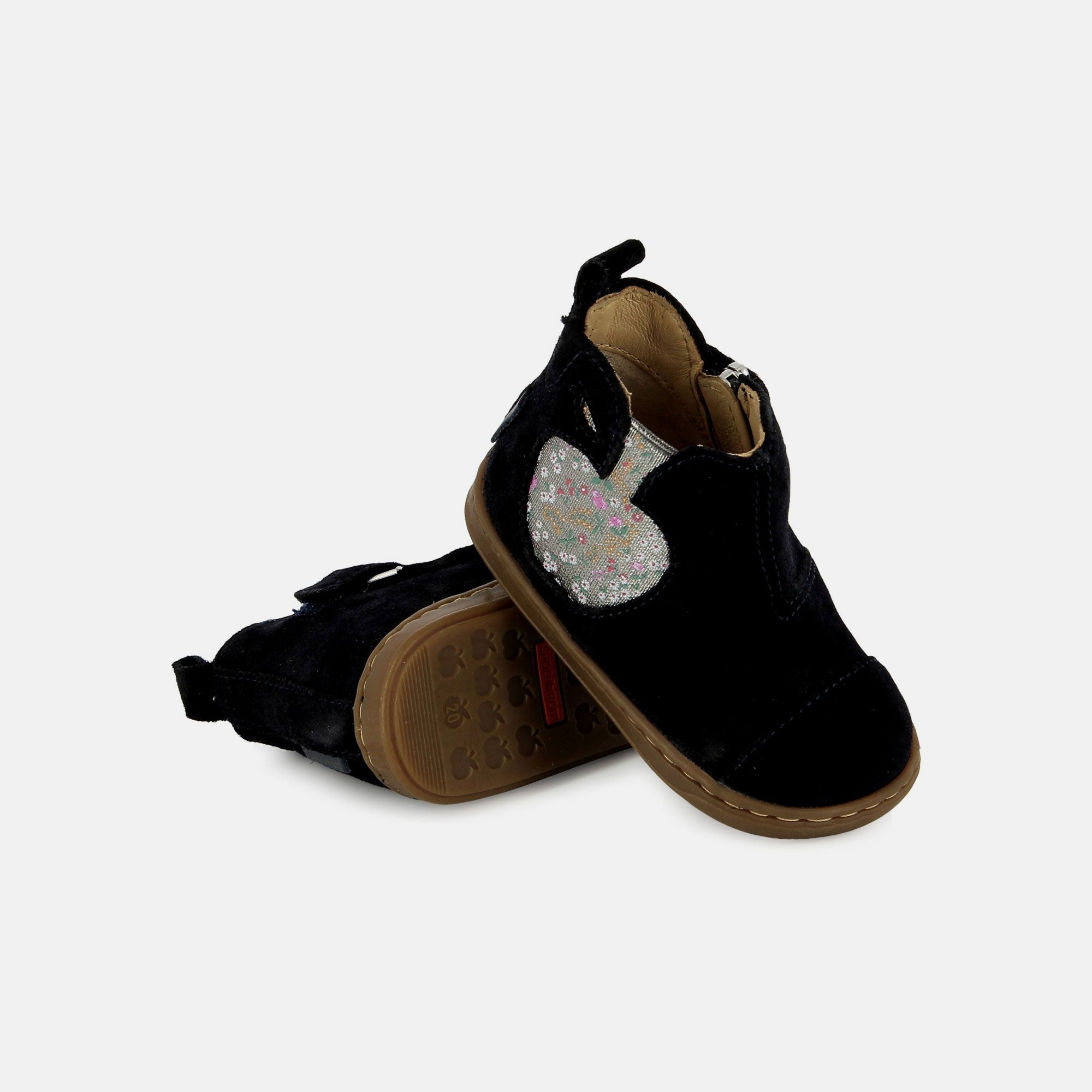 shoo-pom-bouba-apple-bottine-premiers-pas-velours-navy image 3