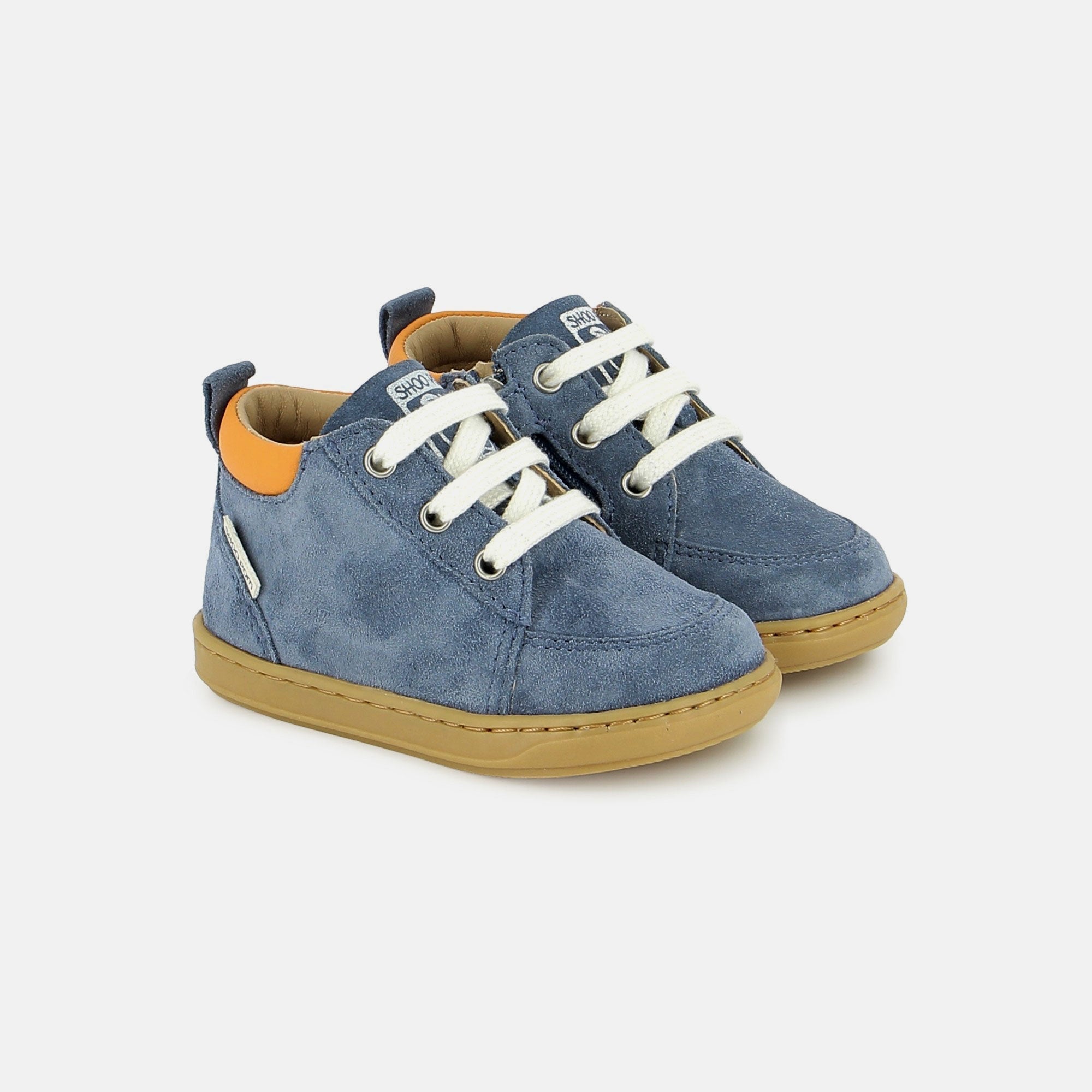 shoo-pom-bouba-zip-miko-chaussure-premiers-pas-gar-on-velours-jeans image 1