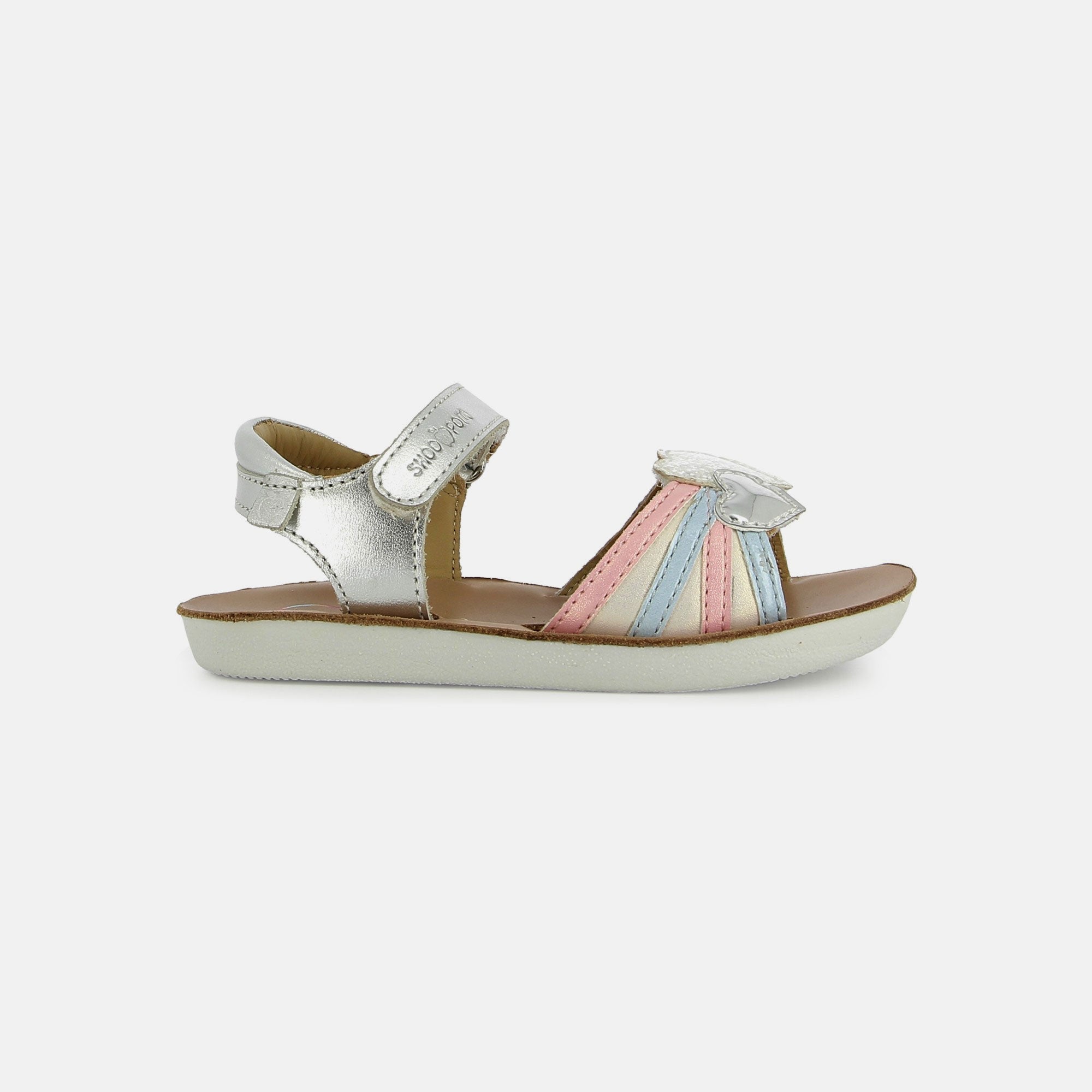 shoo-pom-goa-heart-sandales-cuir-enfant-silver-multi image 4