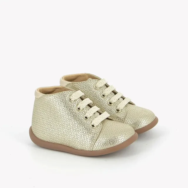 pom-d-api-stand-up-bottine-premiers-pas-cuir-m-tal-platine-margherita image 1