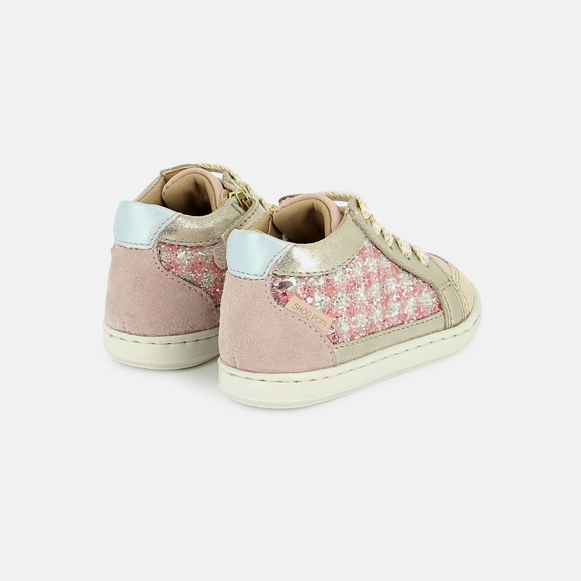 shoo-pom-bouba-connect-basket-premiers-pas-pink-glitter-multi image 3