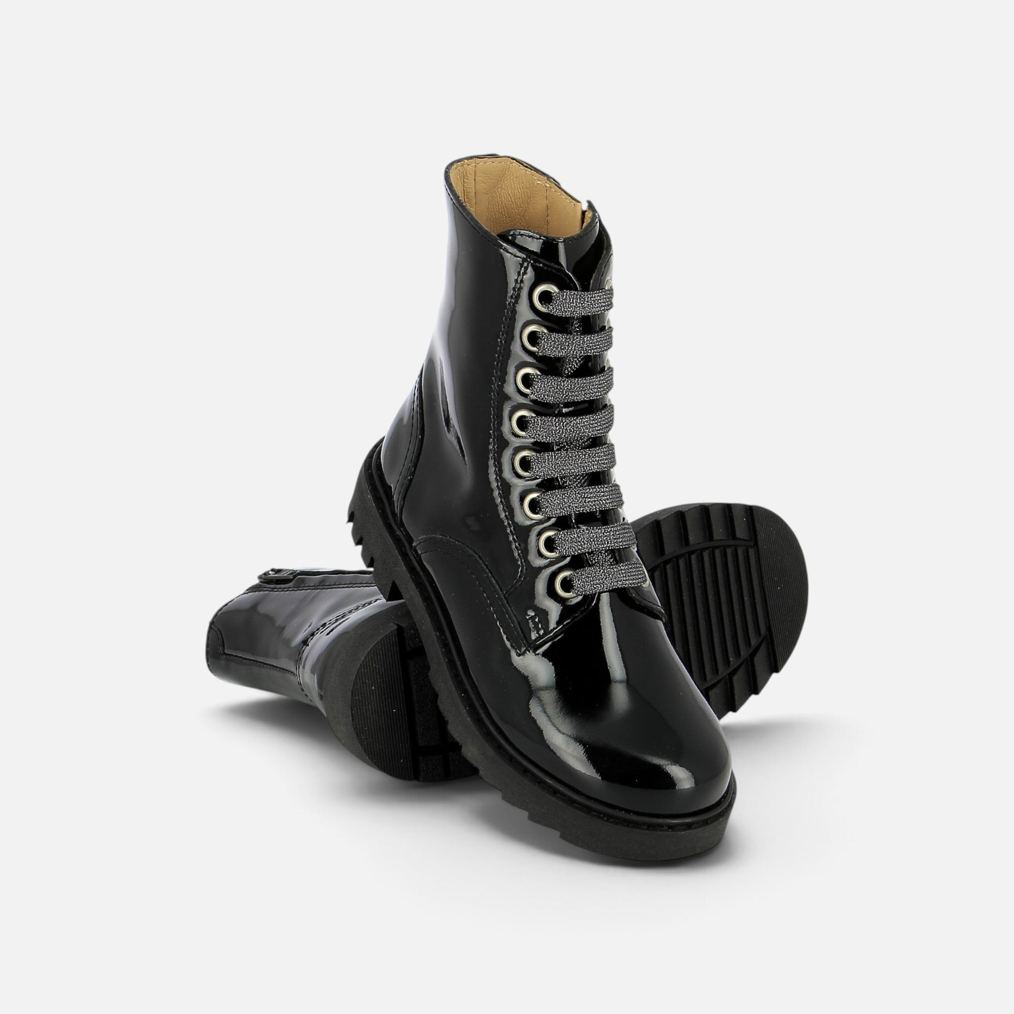 pom-d-api-sid-ranger-boots-vernis-noir-semelle-noire image 3