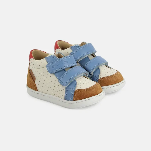 shoo-pom-bouba-box-easy-basket-premiers-pas-b-b-nappa-velours-terra-jeans image 1