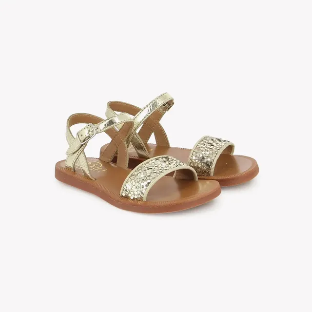 pom-d-api-plagette-buckle-tao-sandale-enfant-platine-or image 1