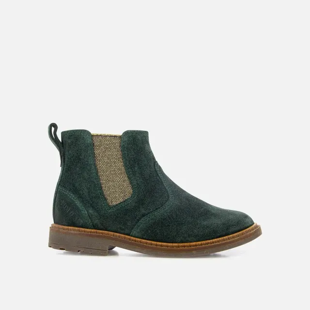 pom-d-api-sister-jodzip-bottine-enfant-cuir-velours-vert-sapin image 1