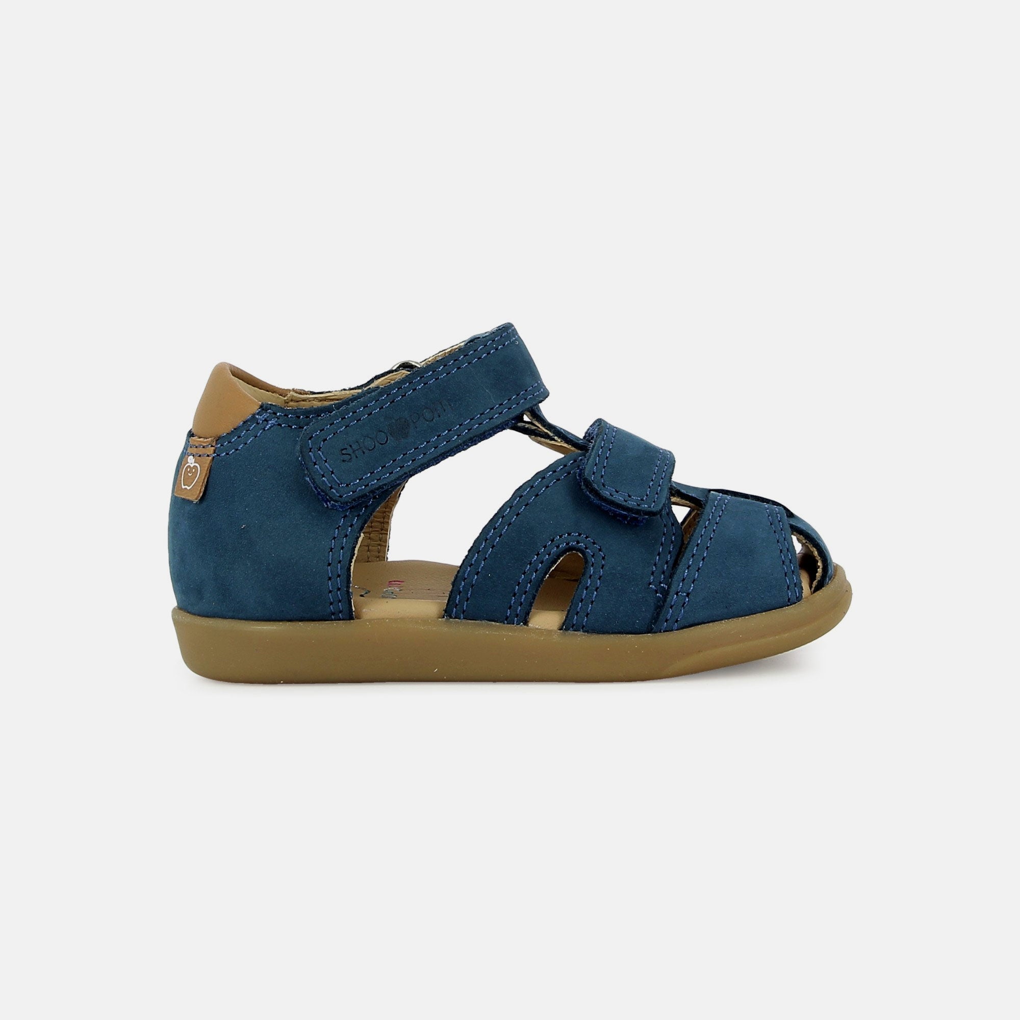 shoo-pom-pika-scratch-sandale-premiers-pas-gar-on-nubuck-steel-blue-camel image 4