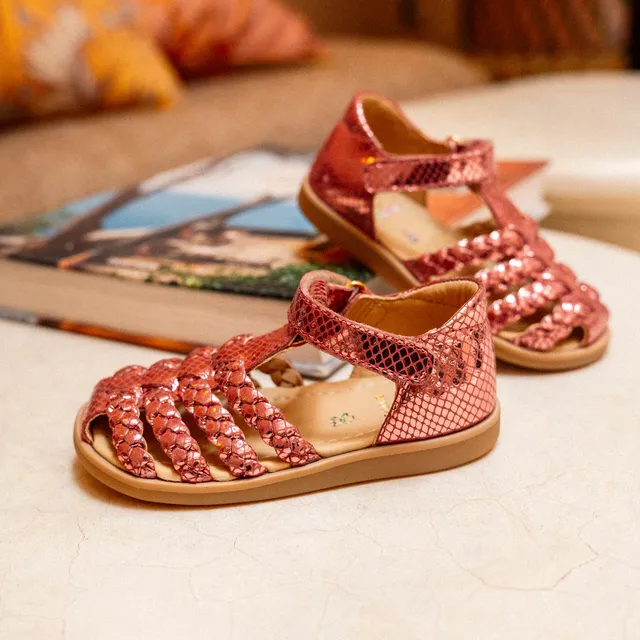 shoo-pom-tity-wowo-sandale-premiers-pas-cuir-lukaa-cherry image 1