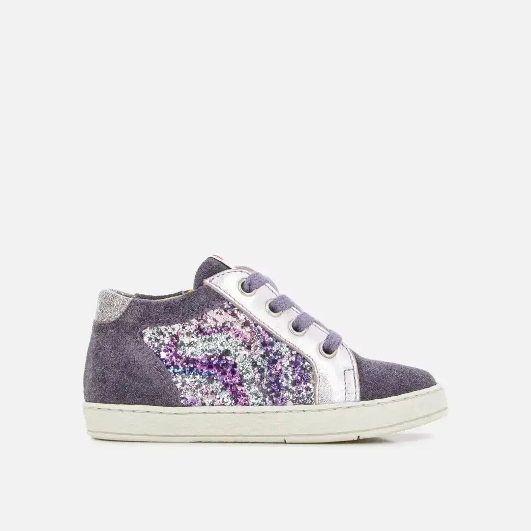 pom-d-api-mousse-zip-top-basket-premiers-pas-argent-violet image 2