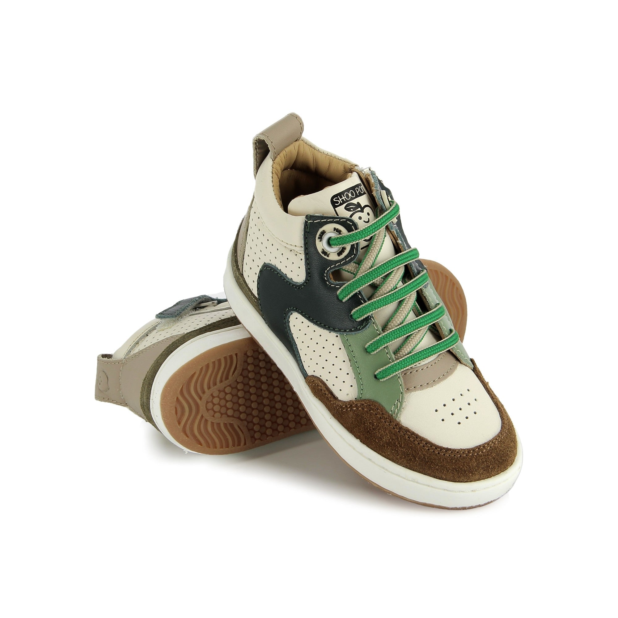shoo-pom-teams-jog-lace-basket-montante-gar-on-craie-menta image 3
