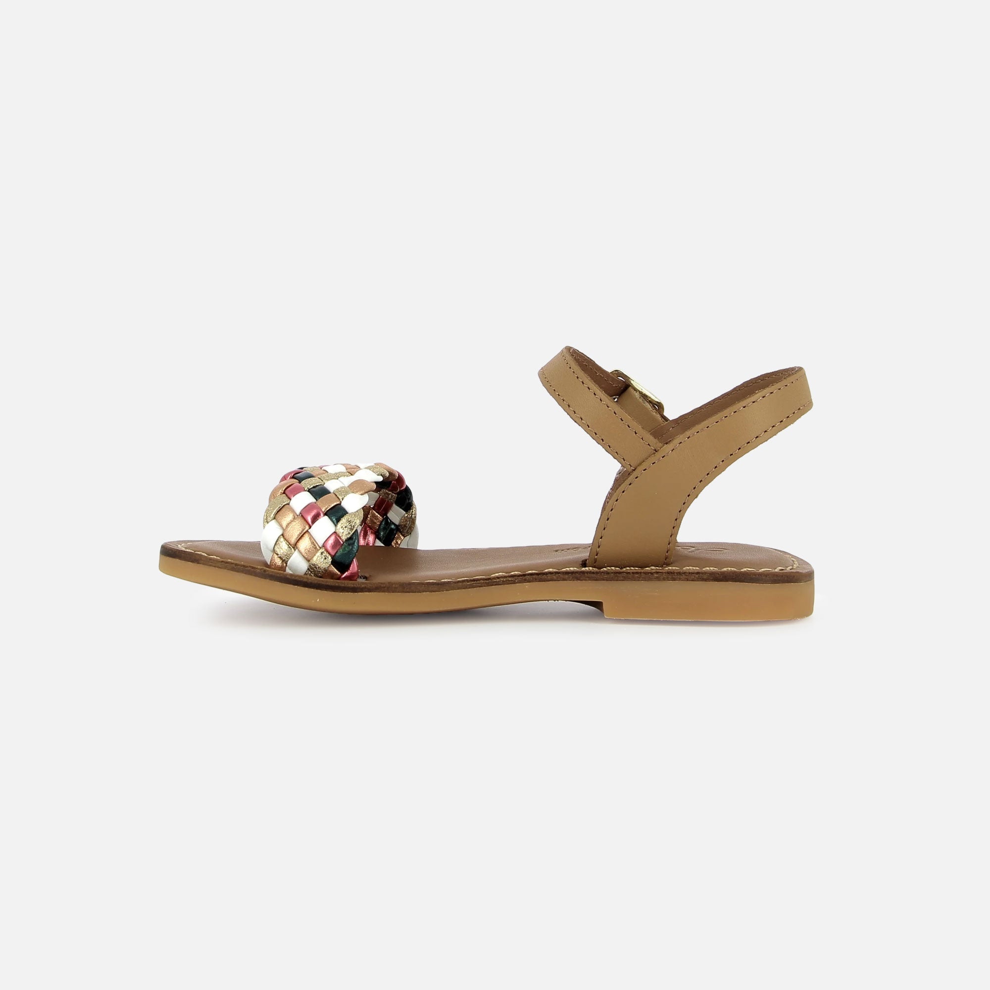 shoo-pom-lazar-kate-sandales-fille-grande-pointure-cuir-tresses-multi image 4