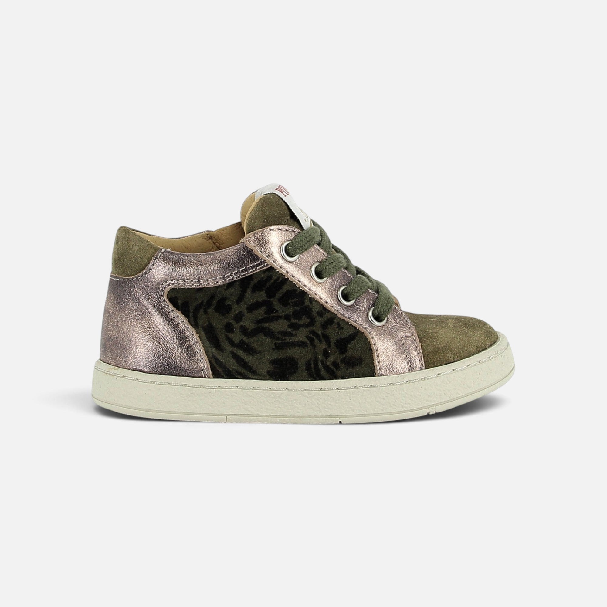 pom-d-api-mousse-zip-top-basket-velours-truffle-kaki-fille image 4