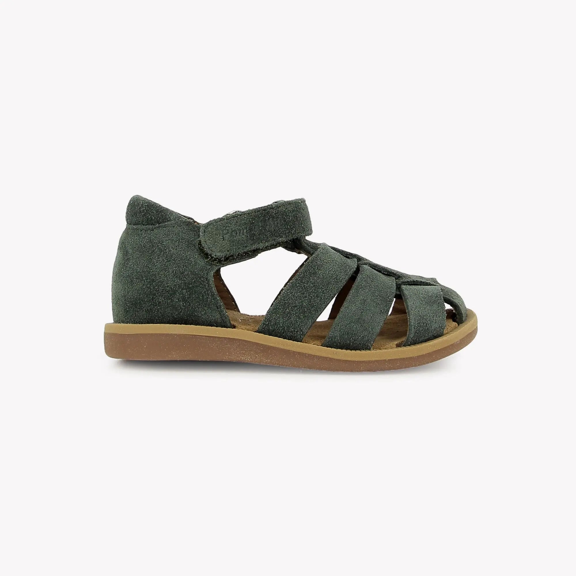 pom-d-api-poppy-air-daddy-sandales-premiers-pas-gar-on-kaki-velours image 4