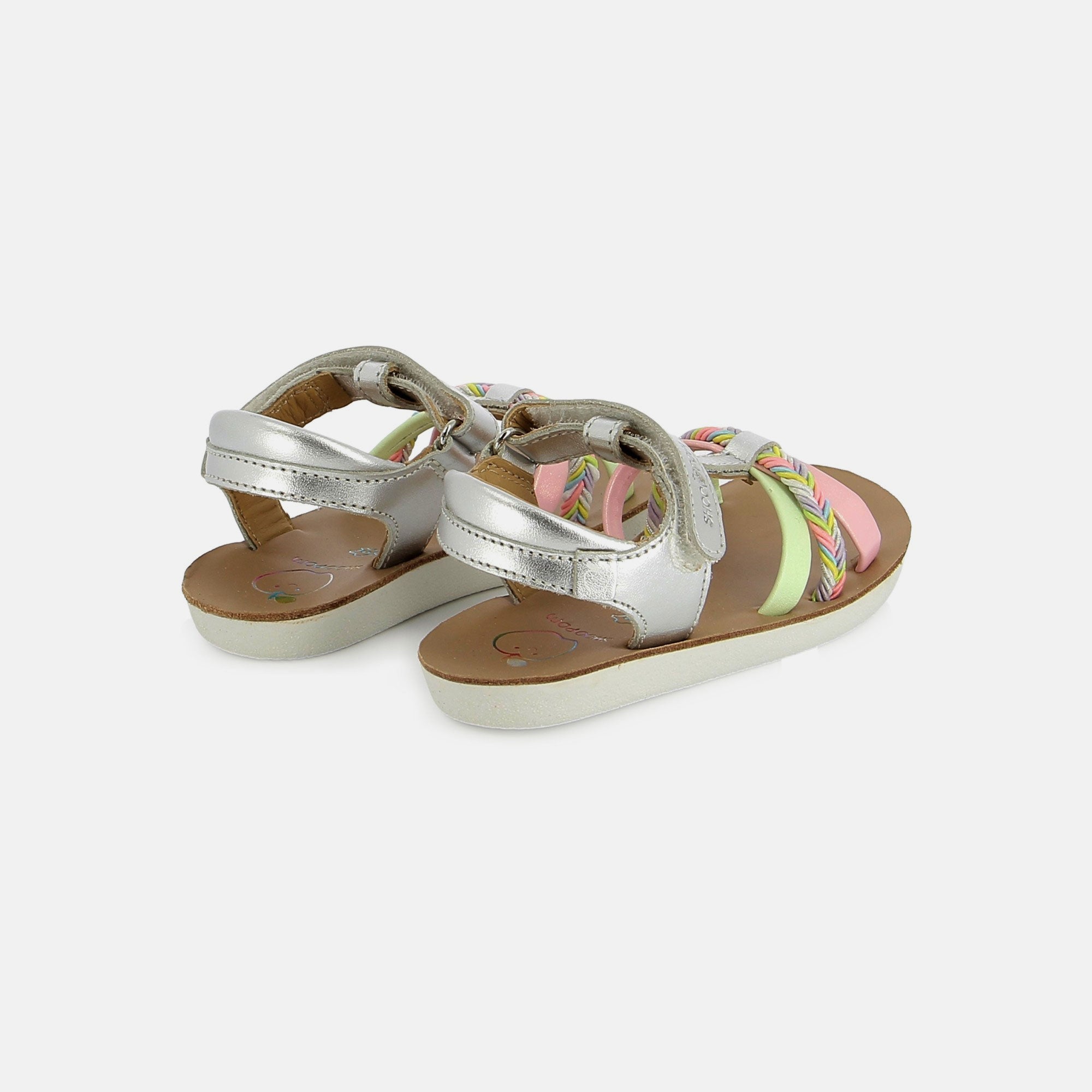 shoo-pom-goa-salome-sandale-cuir-laminato-silver-multi-fille image 3