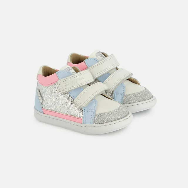shoo-pom-bouba-easy-co-basket-premiers-pas-nappa-glitter-white-glitter image 1