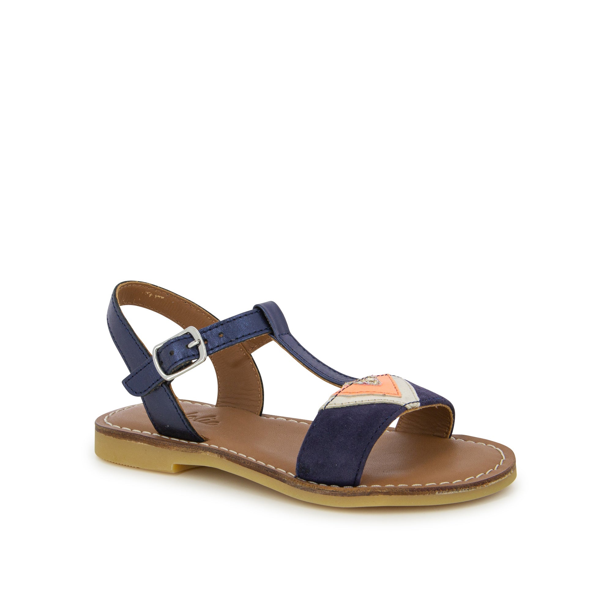 shoo-pom-lazar-delta-sandale-enfant-cuir-bleu-grande-pointure image 1