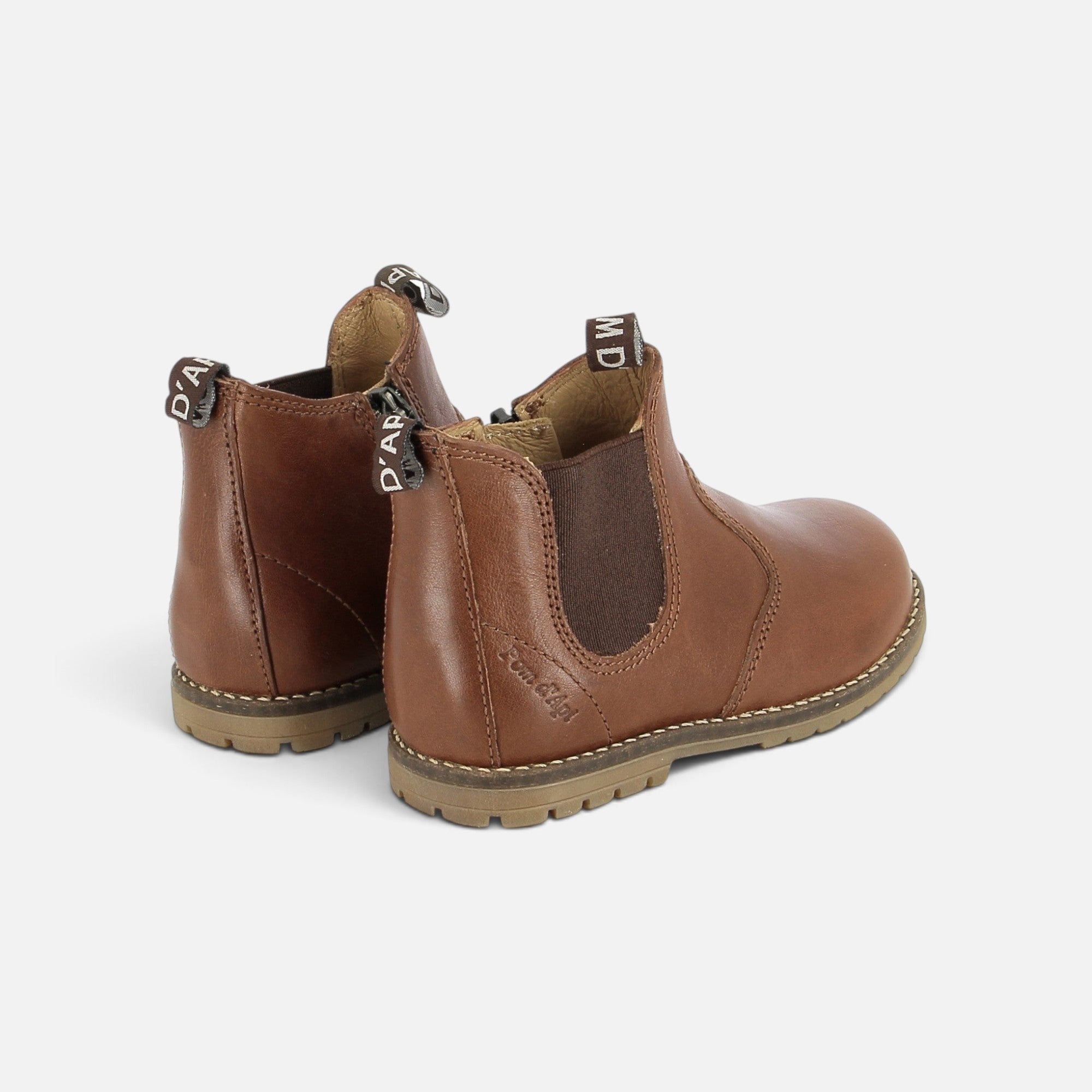 pom-d-api-bob-zip-boots-chelsea-boots-enfant-marron-cuoio image 3