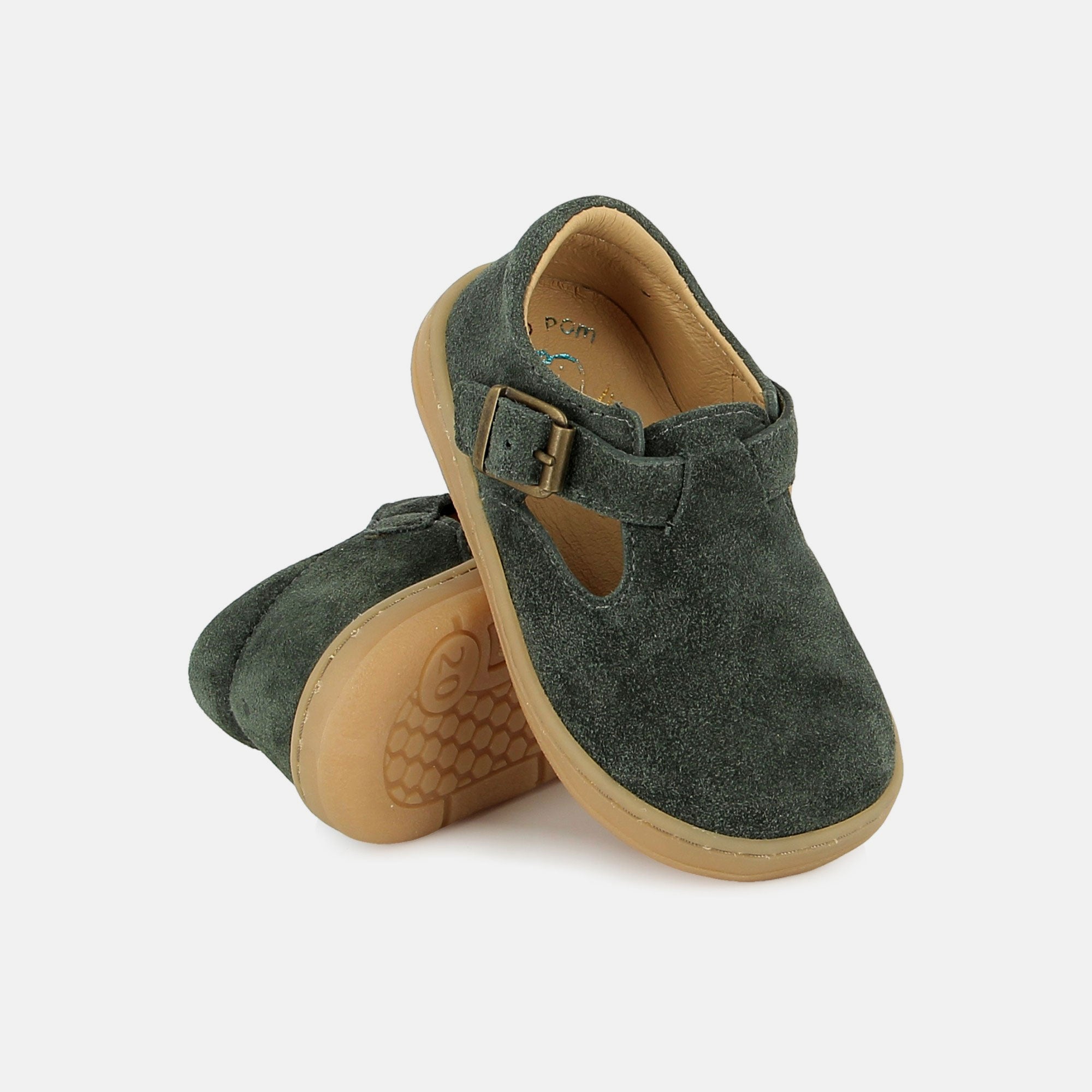 shoo-pom-bare-clog-sabot-barefoot-gar-on-velours-kaki image 2