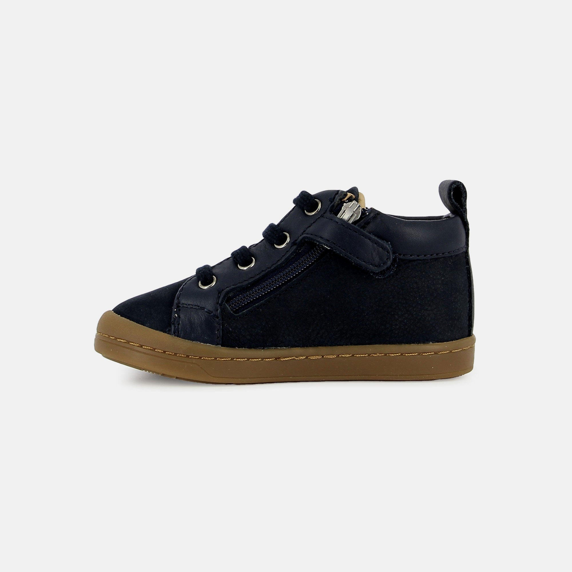 shoo-pom-kikko-base-baskets-premiers-pas-cuir-marine image 5