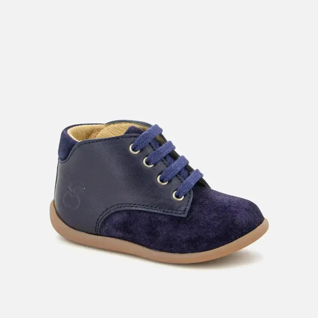 pom-d-api-stand-up-derby-chaussure-premiers-pas-lacets-marine image 1
