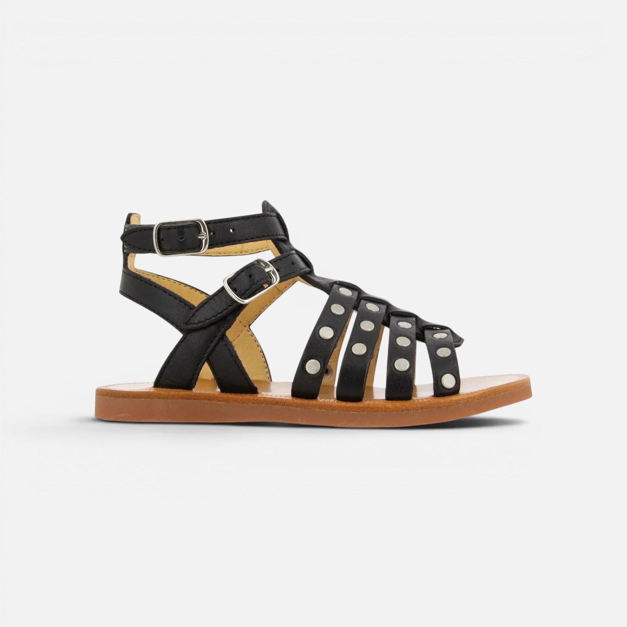pom-d-api-plagette-stud-gladiator-sandale-fille-noir image 3