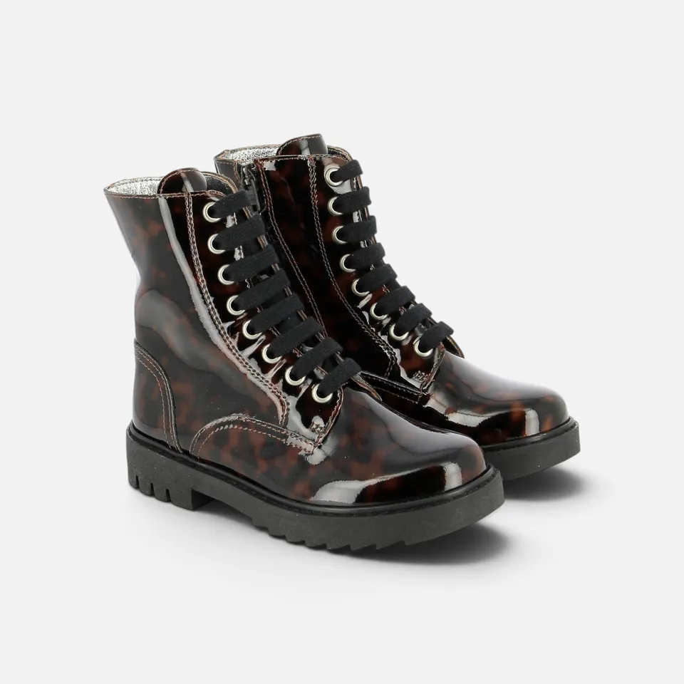 pom-d-api-sid-ranger-boots-enfant-cuir-noir-semelle-crant-e image 1