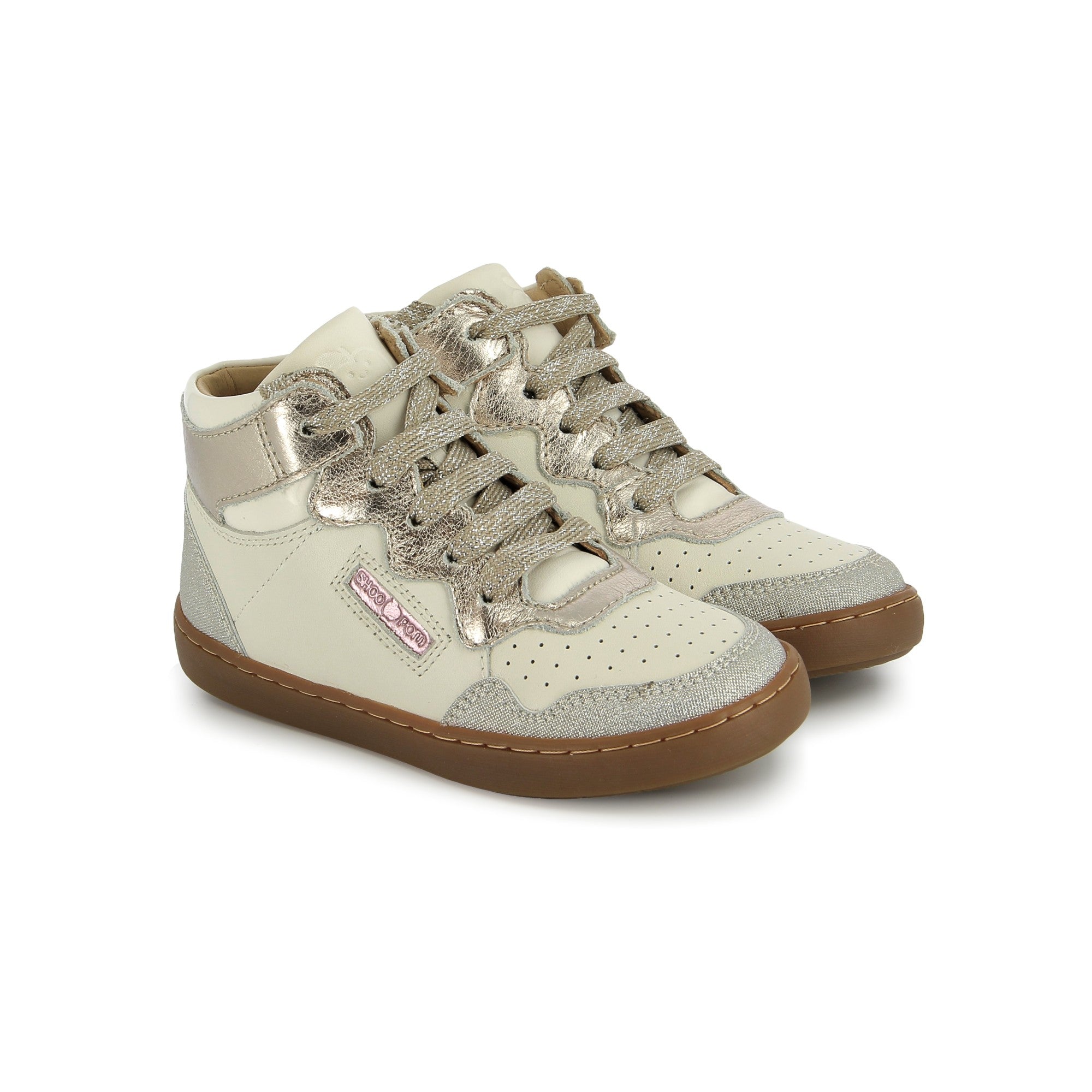 shoo-pom-play-lotery-kiri-basket-montante-fille-cuir-blanc-craie image 2