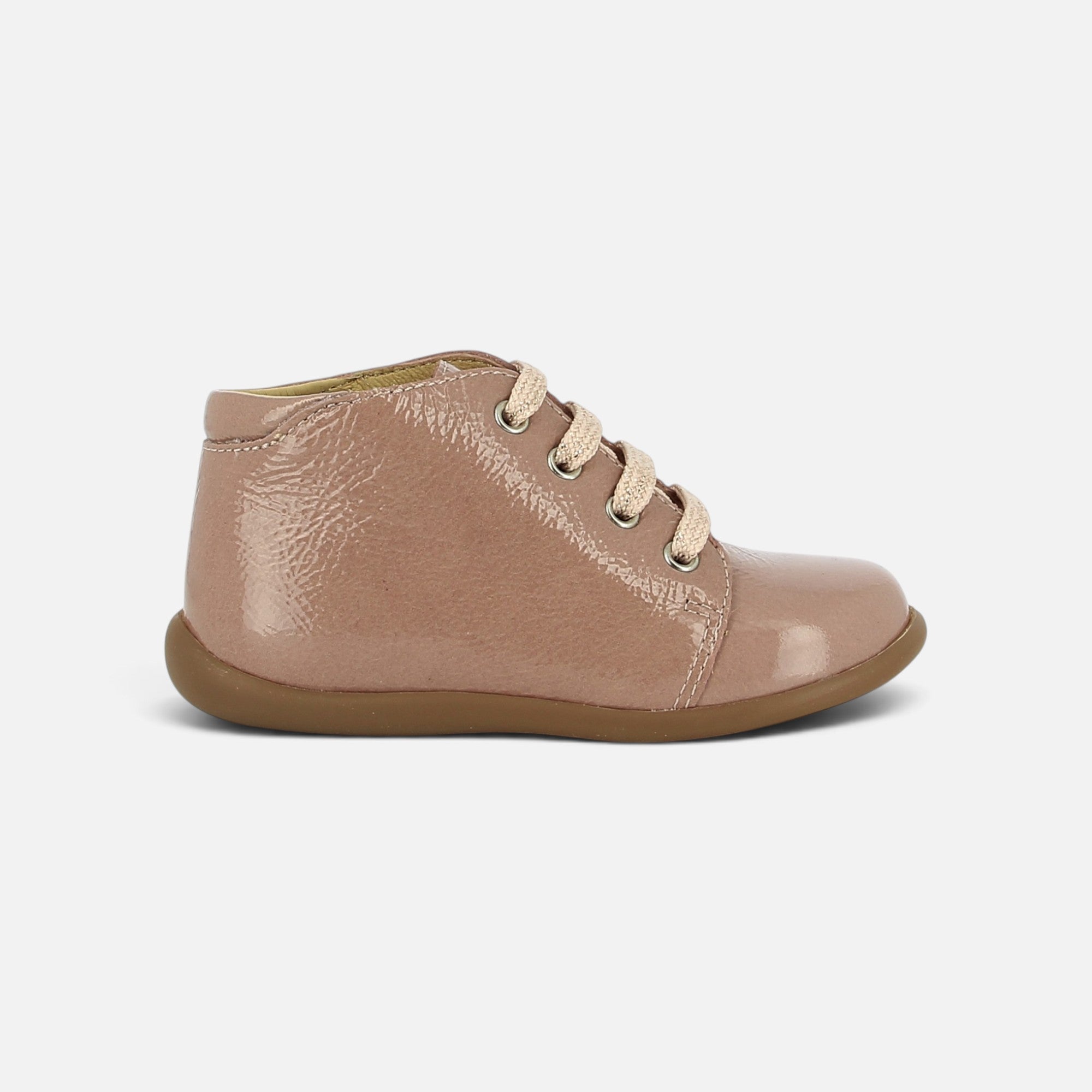 pom-d-api-stand-up-bottine-vernis-wrinkle-pink-chaussure-premiers-pas-fille image 4