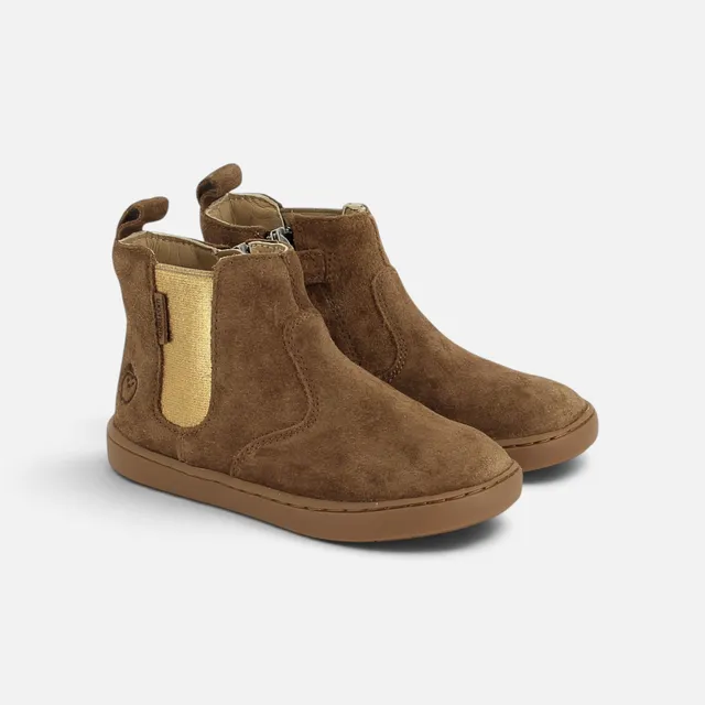 shoo-pom-play-chelsea-bottine-fille-camel-velours-oily image 1