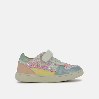 shoo-pom-sp-kix-lo-connect-basket-cuir-fille-white-pearl-sequins image 5