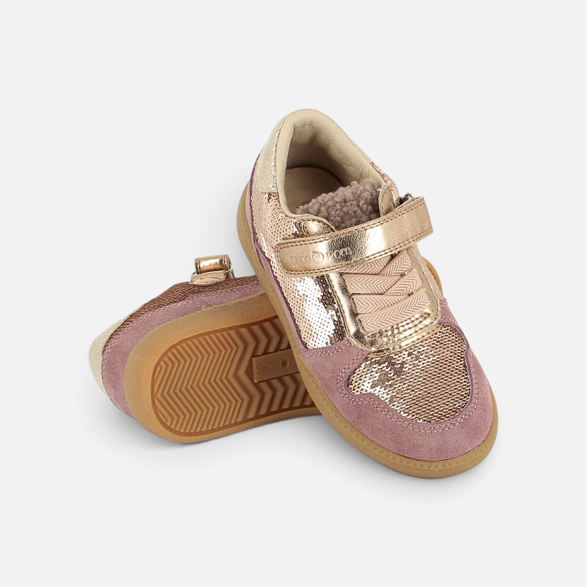 shoo-pom-sp-kix-lo-connect-basket-fille-sequin-phard-copper image 2