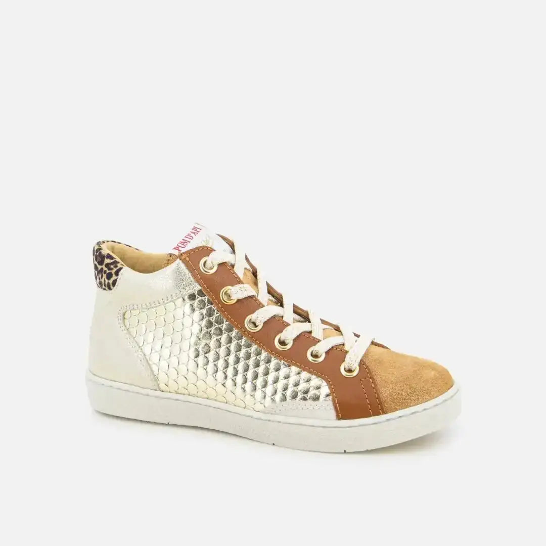 pom-d-api-top-touch-lace-basket-montante-enfant-caramel-dor image 1