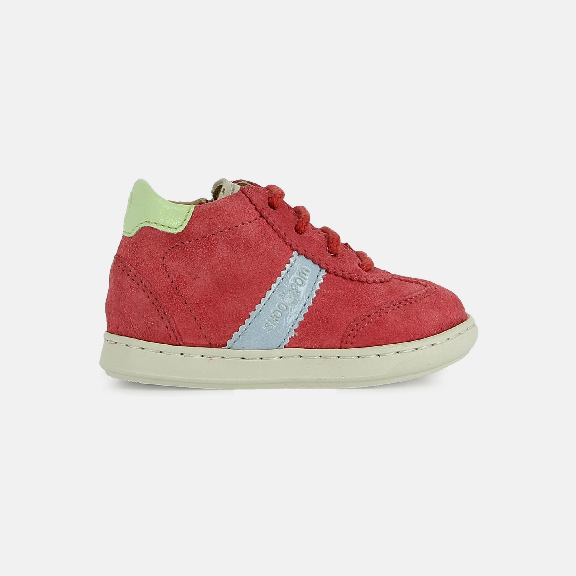 shoo-pom-bouba-lazy-chaussure-premiers-pas-fille-velours-raspberry image 4