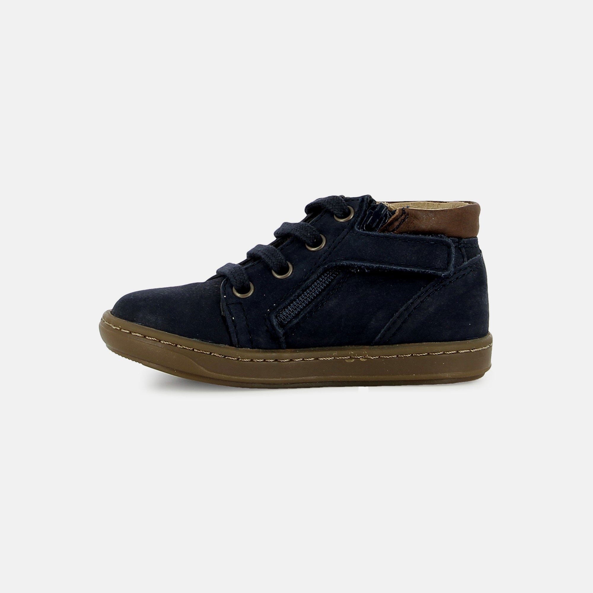 shoo-pom-bouba-zip-desert-basket-premiers-pas-b-b-gar-on-longbeach-navy-choco image 5