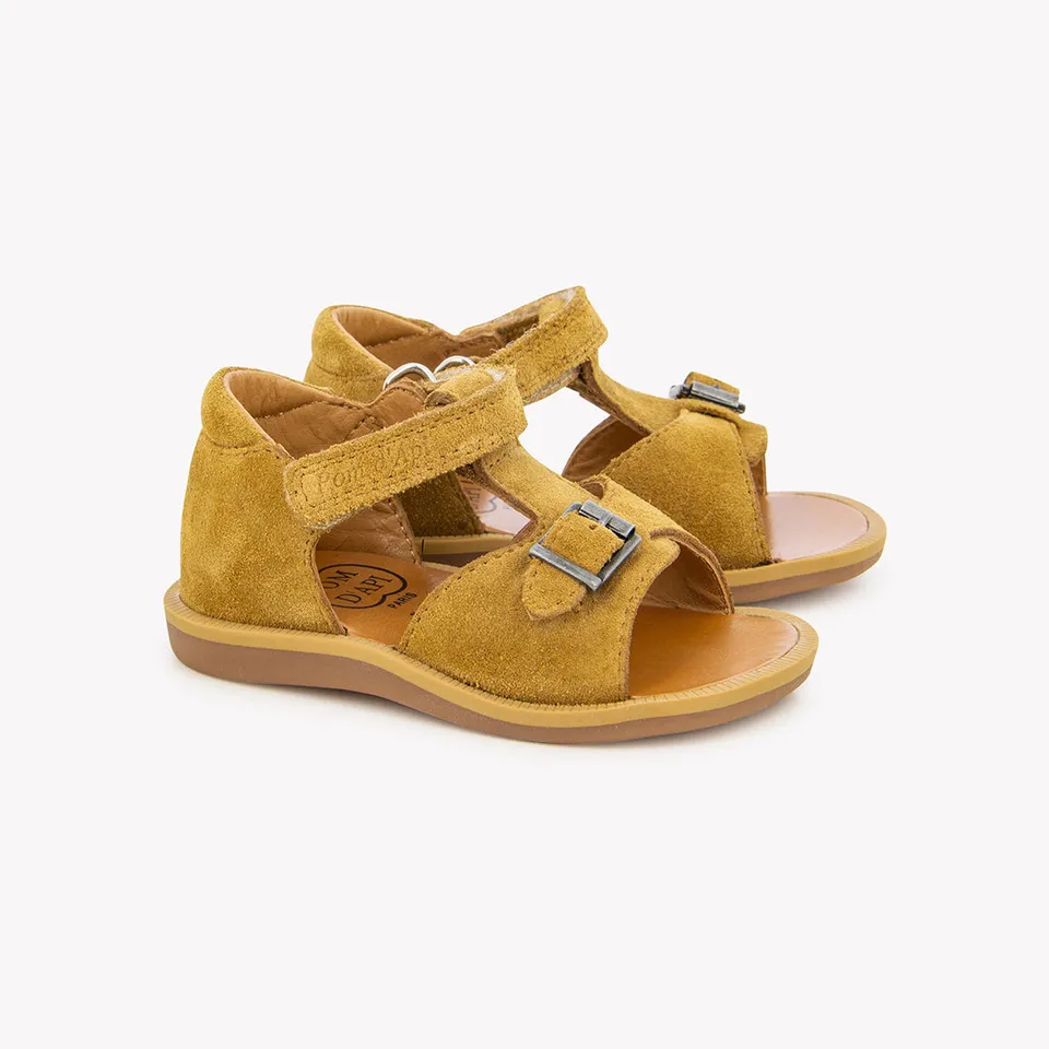 pom-d-api-poppy-easy-sandale-velours-camel-double-r-glage image 1