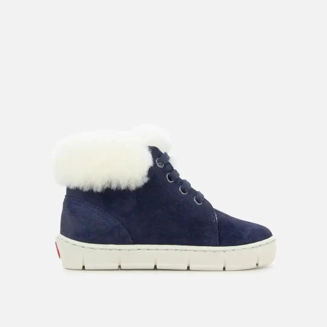 pom-d-api-start-top-fur-boots-fourr-e-gar-on-cuir-velours-marine image 2