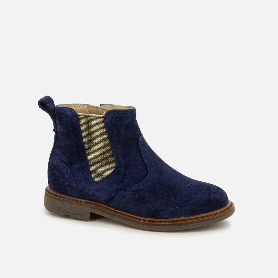pom-d-api-sister-jodzip-bleu-bottine-fille-cuir-velours image 1