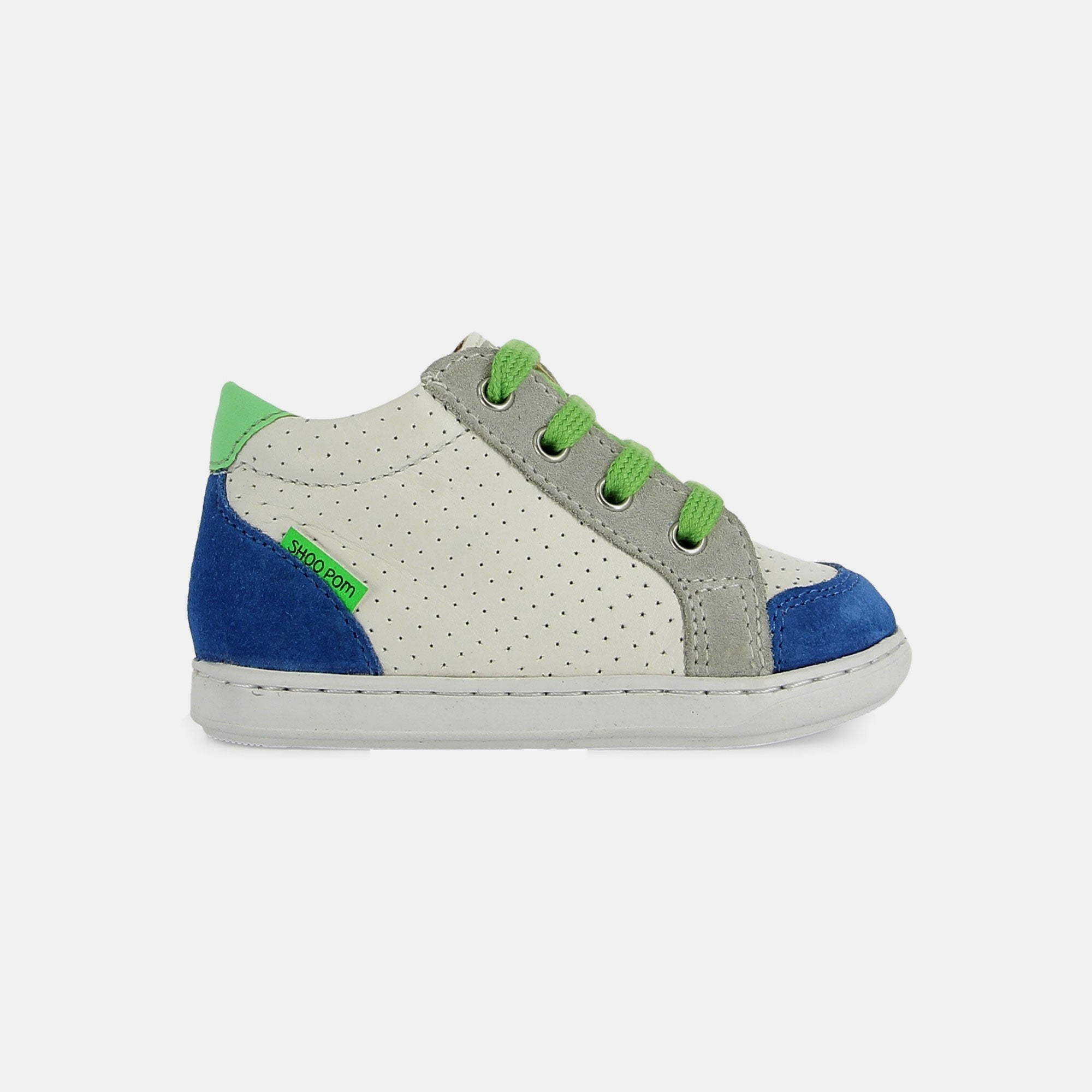 shoo-pom-bouba-zip-box-chaussure-premiers-pas-blanc-bleu image 4