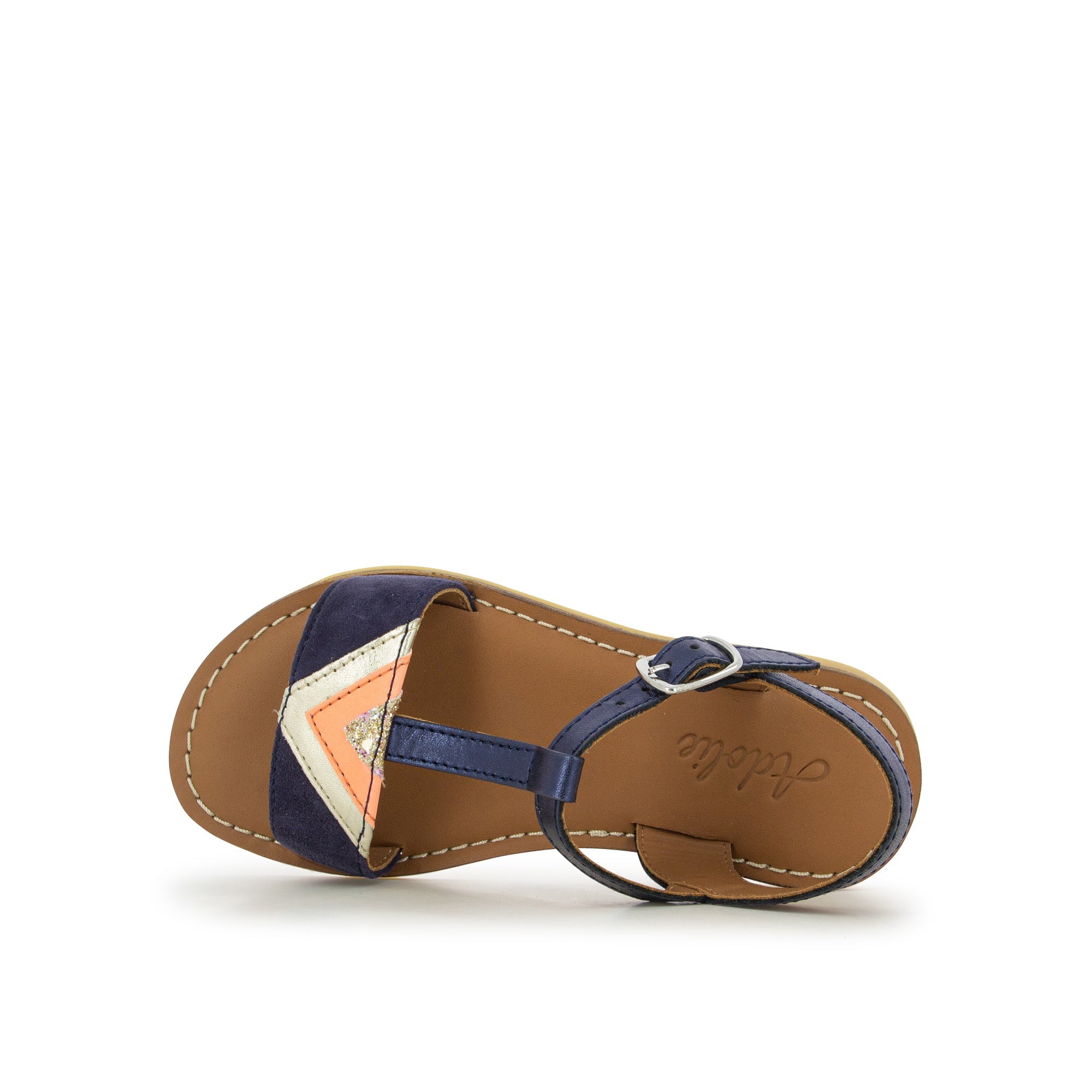 shoo-pom-lazar-delta-sandale-enfant-cuir-bleu-grande-pointure image 3